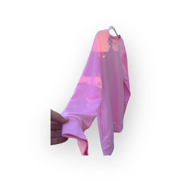 NWOT long sleeve crew neck pullover solid pink sweatshirt size M - Picture 4 of 8